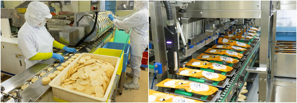 Production photos of Oranda Senbei by Sakata Beika