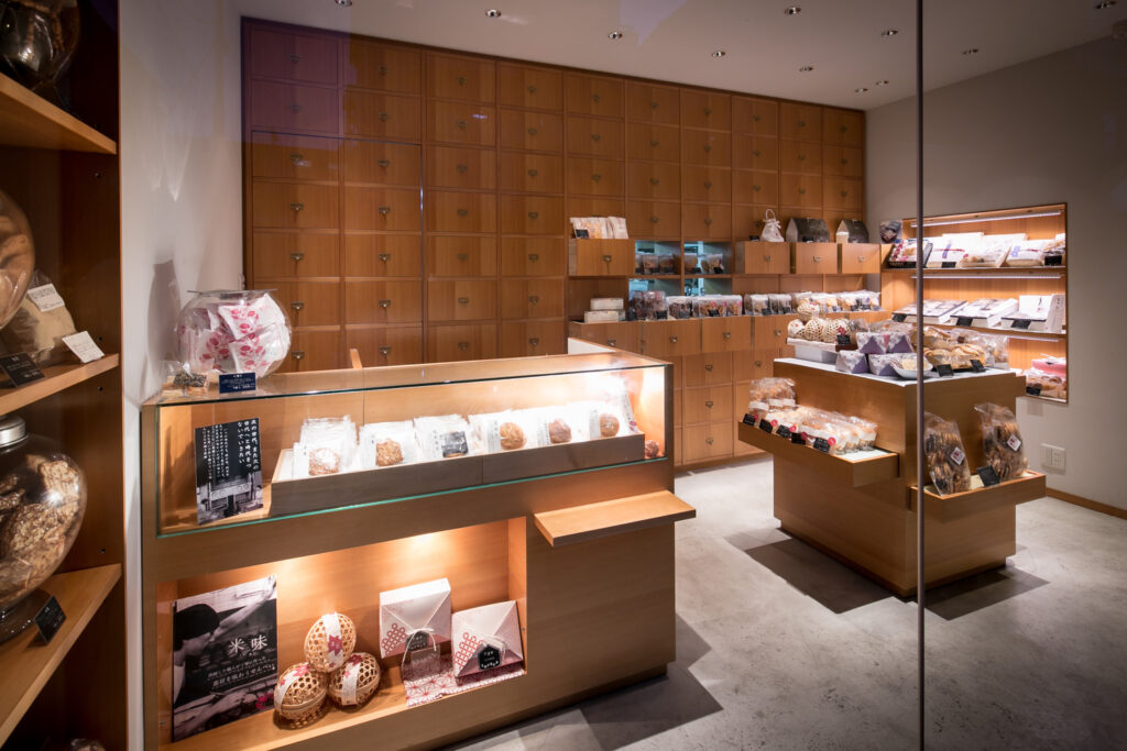 Inside a stylish rice cracker shop in Tokyo