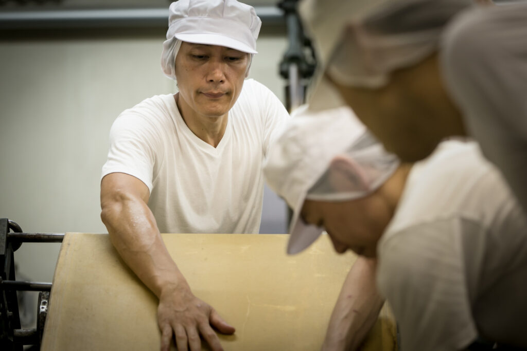 Rice cracker shop staff