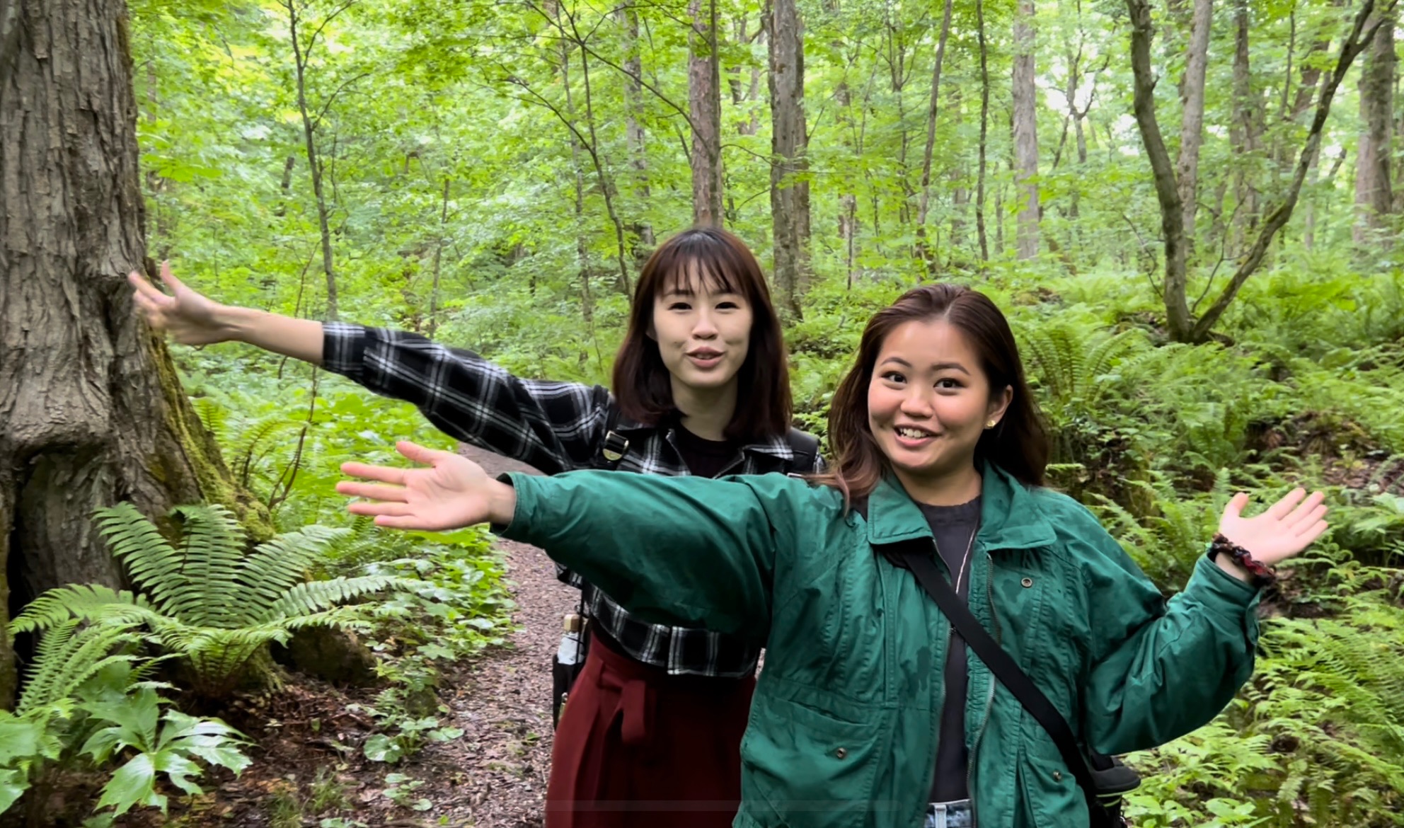 Two girls in the forest