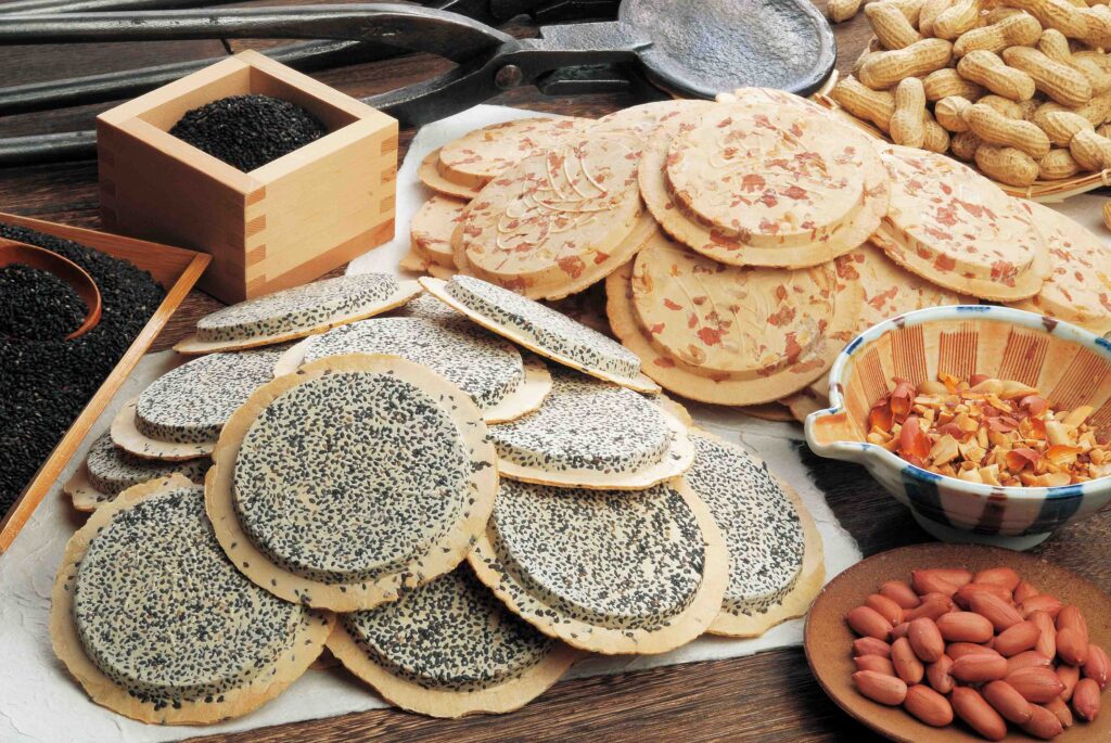 Nanbu senbei are crackers made of wheat.
