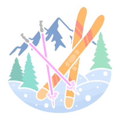12 Nippon Ski Resort Stamp [Coloured]